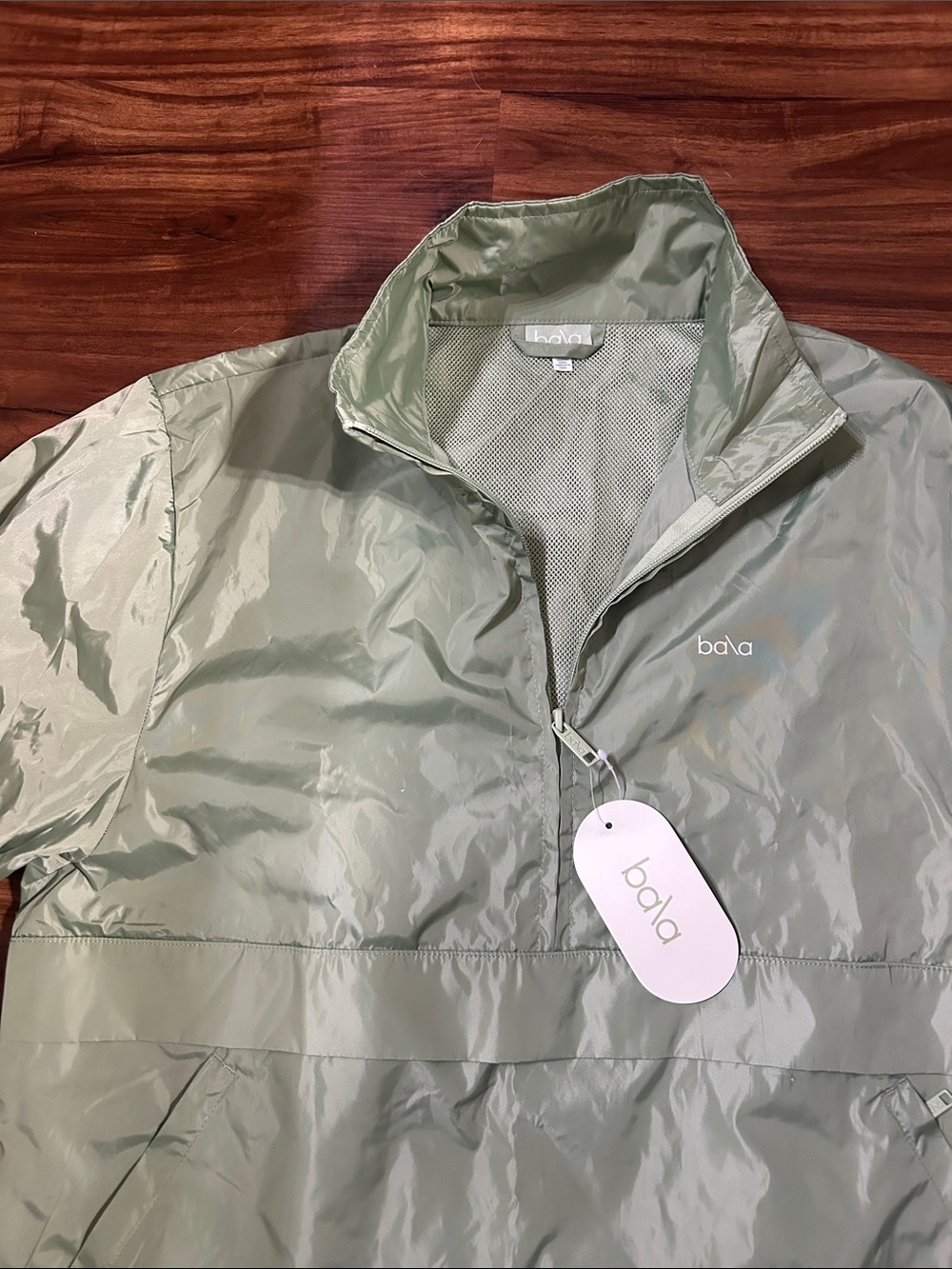 Bala Sage Green Quarter-Zip Anorak Pullover